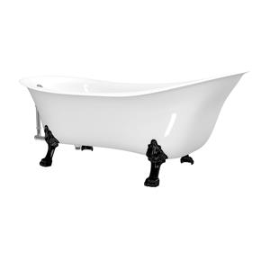 Allibert Ligbad  Kara Met Leeuwenpoten Zwart 175x71x77 cm Wit 