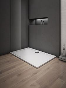 Sanexo Douchebak Wit Daisy Rechthoek 90x80 Polystone (Exclusief Sifon)