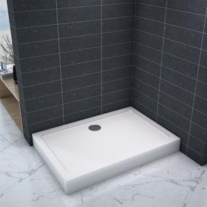 Sanexo Douchebak Wit Daisy Rechthoek Hoog 100x70 Polystone (Exclusief Sifon)