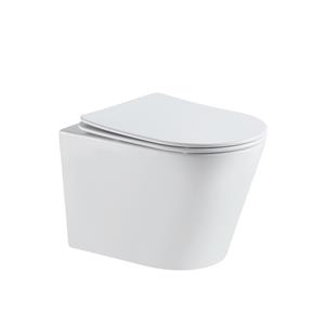 Sanilux Wandcloset  Turbo Flush Standaard 36,5x52x35,5 cm Met Softclose Zitting Wit