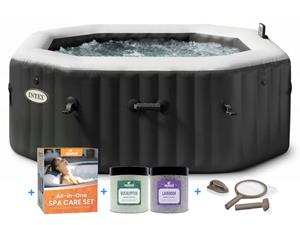 Intex PREMIUM PureSpa Jet&Bubble Deluxe Carbone + Aquatural Care Set + WiFi