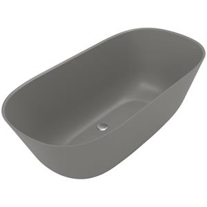 Villeroy & Boch Theano vrijstaand duobad - 155x75cm - kunststof quaryl - ovaal - mat grijs ubq155anh7f200v-3s