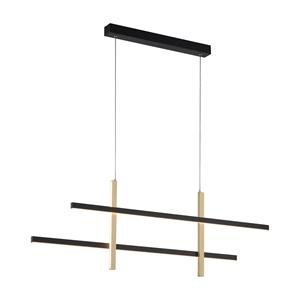 paulneuhaus Led Pendelleuchte Barra in Schwarz und Gold 4x 9,5W - black - Paul Neuhaus