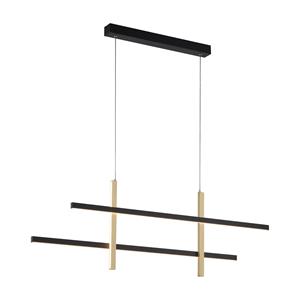 PAUL NEUHAUS Design hanglamp zwart met goud incl. LED dimbaar - Joy