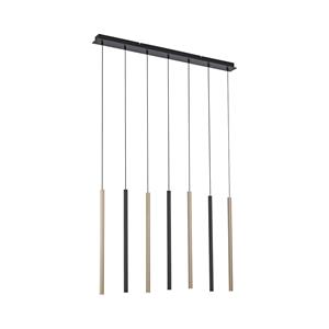 paulneuhaus Led Pendelleuchte Flute in Schwarz und Messing-matt - black - Paul Neuhaus