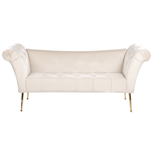 BELIANI Chaise longue fluweel crème NANTILLY