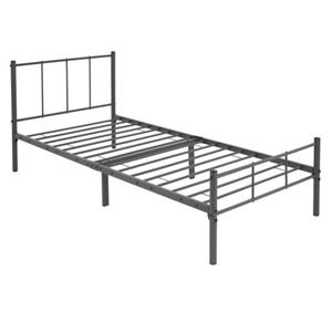 ML-Design Metalen Bed 90x200 Cm Op Stalen Frame Met Hoofdbord En Lattenbodem, Antraciet