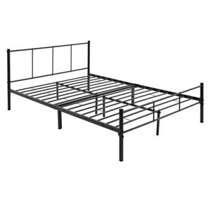 ML-Design Metalen Bed 140 X 200 Cm Op Stalen Frame Met Hoofdbord En Lattenbodem, Zwart