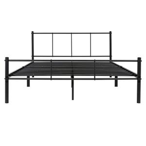 ML-DESIGN Metallbett Bettgestell Schlafzimmerbett Doppelbett Ehebett Jugendbett Gästebett, Stahlrahmen 140x200cm Lattenrost Schwarz robust leichte Montage