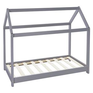 ML-Design Kinderbed 80x160 Cm Met Dak En Lattenbodem, Lichtgrijs