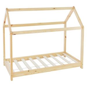 ML-Design Kinderbed 70x140 Cm Met Dak En Lattenbodem, Naturel