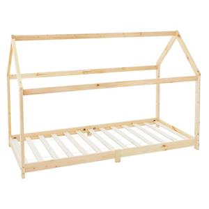 ML-Design Kinderbed 90 X 200 Cm Met Dak En Lattenbodem, Naturel