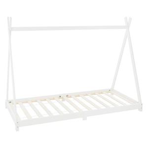 ML-Design Kinderbed Tipi 90 X 200 Cm Met Lattenbodem, Wit, Indianenbed Van Massief Hout