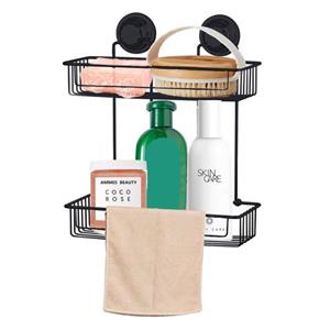 Concorde  Doucherekje Rechthoek 2-laags - Zwart - H37 Cm - Metaal