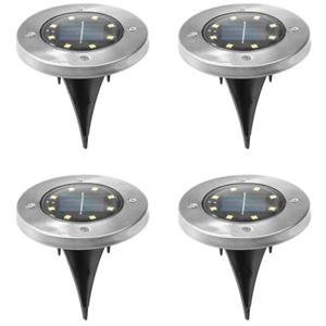 International Solarbodenleuchte led 12, H14cm, 4er-Set - Haushalt