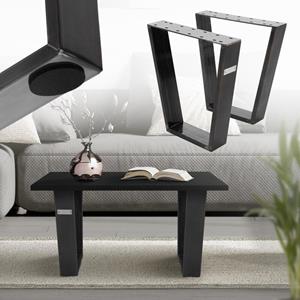 ml-design 2er Set Tischbeine V-Form, 40x43 cm, Industrial, aus Stahl, Profil 8x2cm, geneigt, Industriedesign, Tischgestell Couchtisch Tischkufen