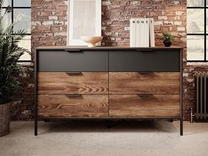 Mobistoxx Commode CHLOE 6 lades kastanje/antraciet
