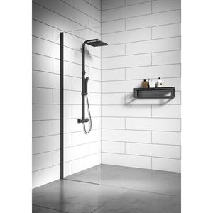 Badplaats Douchewand Florida 40 x 200 cm - Zwart – Inloopdouche 8 mm Veiligheidsglas