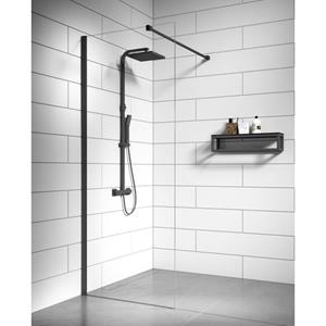 Badplaats Douchewand Florida 50 x 200 cm - Zwart – Inloopdouche 8 mm Veiligheidsglas