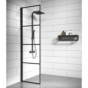 Badplaats Douchewand Essos 40 x 200 cm - Zwart – Inloopdouche 8 mm Veiligheidsglas