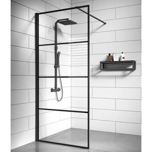 Badplaats Douchewand Essos 80 x 200 cm - Zwart – Inloopdouche 8 mm Veiligheidsglas