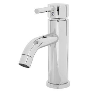 luxebath Waschtischarmatur für Badezimmer, 150x54x175 mm, Chrom, aus Messing, Rund, Mischbatterie für Heißes und Kaltes Wasser, Einhebelmischer mit Zugstange,