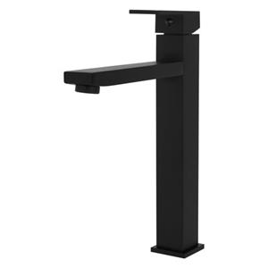 luxebath Waschtischarmatur für Badezimmer, 195x45x270 mm, Schwarz matt, aus Messing, Eckig, Mischbatterie Heißes und Kaltes Wasser, Einhebelmischer mit