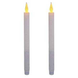 Feeric lights & Christmas Feeric Lights And Christmas Dinerkaarsen - Led - Wit Glitter - 28 Cm