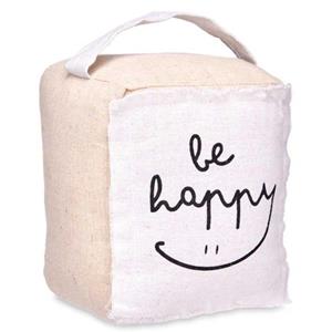 Giftdecor Deurstopper - 1 Kg - Beige - Happy -a 14,5 X 16 X 19 Cm