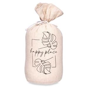 Giftdecor Deurstopper - 1kg- Beige - Happy Place - D13xh26cm