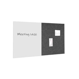 IVOL Whiteboard / Prikbord Pakket 100x200 Cm - 1 Whiteboard + 1 Akoestisch Paneel - Antraciet