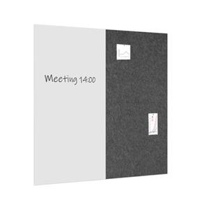 IVOL Whiteboard / Prikbord Pakket 200x200 Cm - 1 Whiteboard + 2 Akoestische Panelen - Antraciet