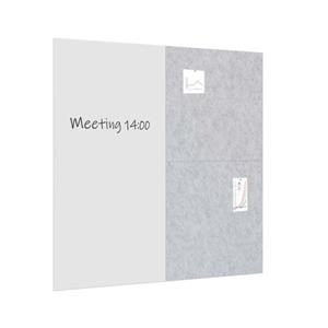 IVOL Whiteboard / Prikbord Pakket 200x200 Cm - 1 Whiteboard + 2 Akoestische Panelen - Lichtgrijs
