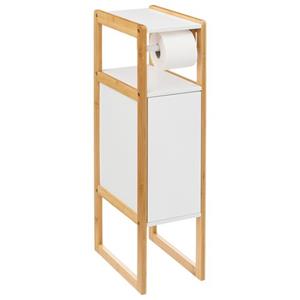 5five Toiletrolhouder Natureo Met Reserverolhouder 33x20x80cm - Wit/bruin