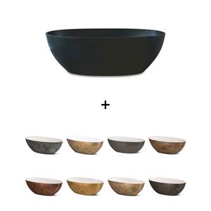 Luca sanitair Vrijstaand Ligbad  Bagno Metallo 180x80x60 cm Mineraalsteen Mat Antraciet (Kleurafwerking Naar Keuze)