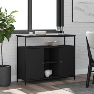 VidaXL Dressoir 100x35x80 cm bewerkt hout zwart