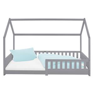 ML-Design Kinderbed 90x200 Cm Met Uitvalbeveiliging, Dak En Lattenbodem