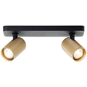 Lampe Marty led Balkenstrahler 2flg sand schwarz/matt gold Metall gold 2x GU10, 10 w, LED-Leuchtmittel inklusive und wechselbar - gold - Brilliant
