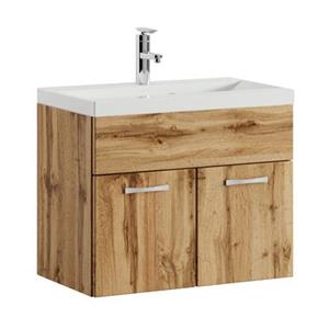 Badplaats Badkamermeubel Montreal Set 01 60 x 35 cm - Eiken - Badmeubel met Wastafel