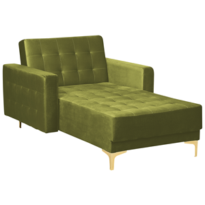 BELIANI Chaise longue fluweel groen ABERDEEN