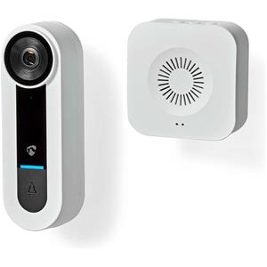 Nedis SmartLife Videodeurbel | Wi-Fi | Netvoeding | 1536x1536 | Cloud Opslag (optioneel) / microSD (niet i Slimme deurbel Wit
