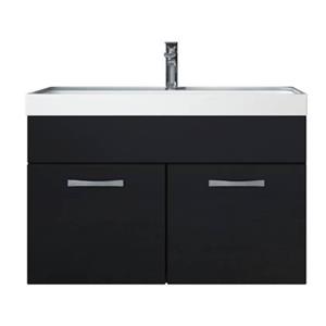Badplaats Badkamermeubel Set Paso 01 80 x 40 cm - Zwart Hoogglans - Badmeubel met Wastafel