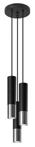 SL.0943 Pendelleuchte loopez 3P schwarz/Chrom l: 20cm, b: 20cm, h: 90cm, GU10/40W, dimmbar - Sollux