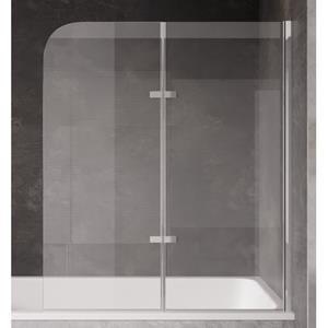Badplaats Badwand Austin 100 x 140 cm - Chroom - Badscherm Draaibaar 5 mm dik - Veiligheidsglas en Antikalk