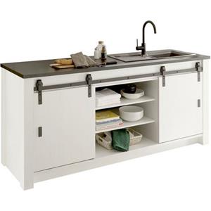 Home affaire Gootsteenkast Sherwood Breedte 201 cm, met schuurdeurbeslag van metaal