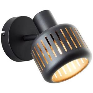 Brilliant Tyas Wandlamp - Zwart/Goudkleurig