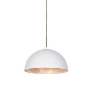 qazqa Industrielle Hängelampe weiß mit Gold 35 cm - Magna Eco - Weiß