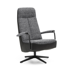 Prominent Draaifauteuil C-104 Donkerblauw Stof en Leer