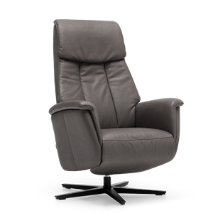 Prominent Relaxstoel S-100 Donkergrijs Leer