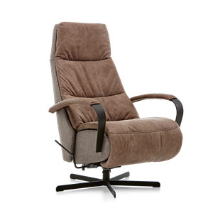 Prominent Relaxstoel E-100 Bruin Stof en Leer